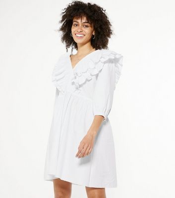 new look white poplin dress