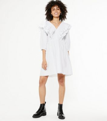 new look white poplin dress