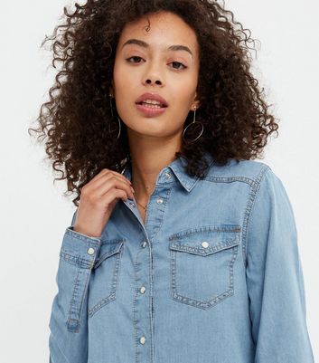 Tall Pale Blue Denim Shirt | New Look