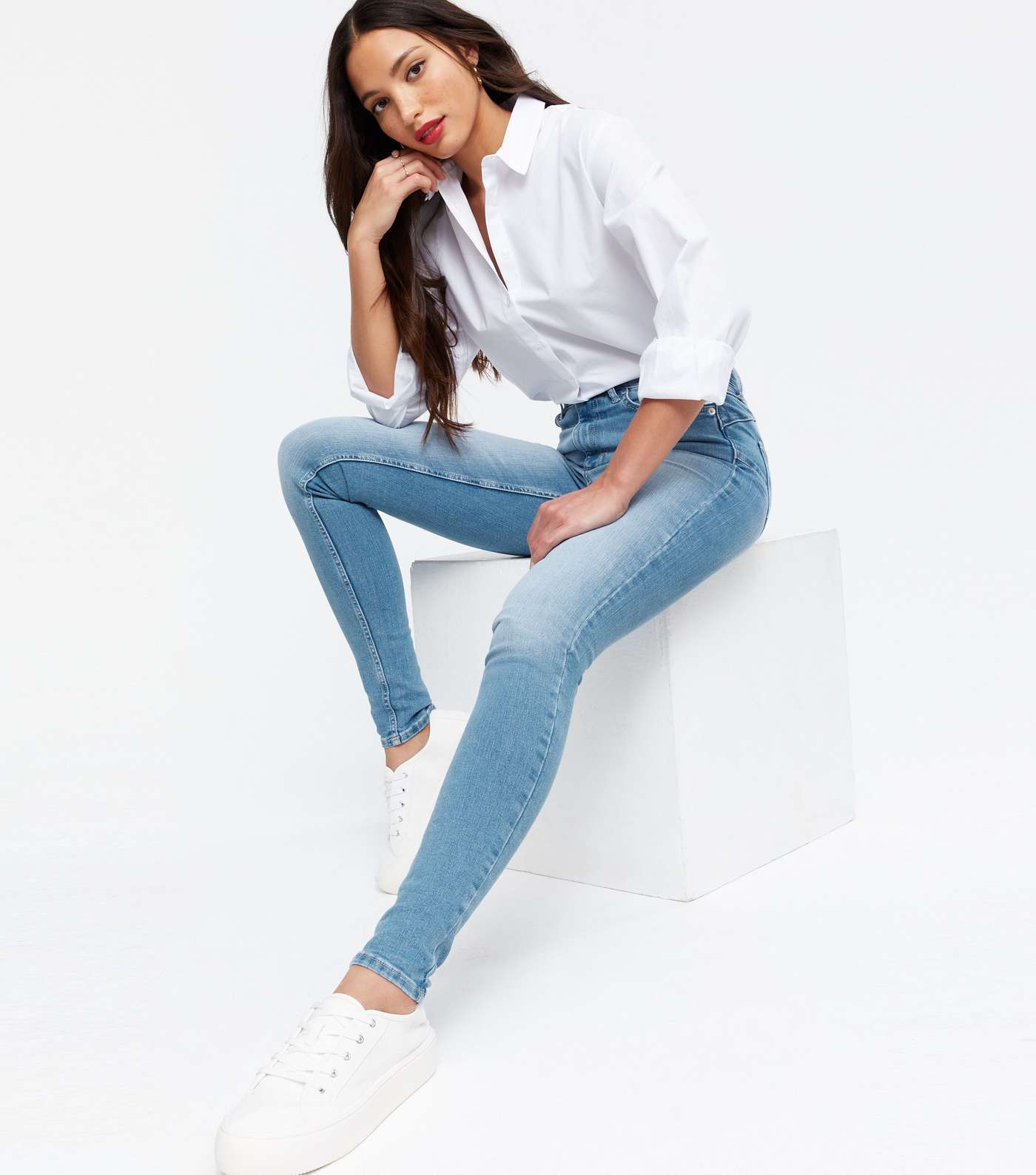 Tall Pale Blue 'Lift & Shape' Jenna Skinny Jeans