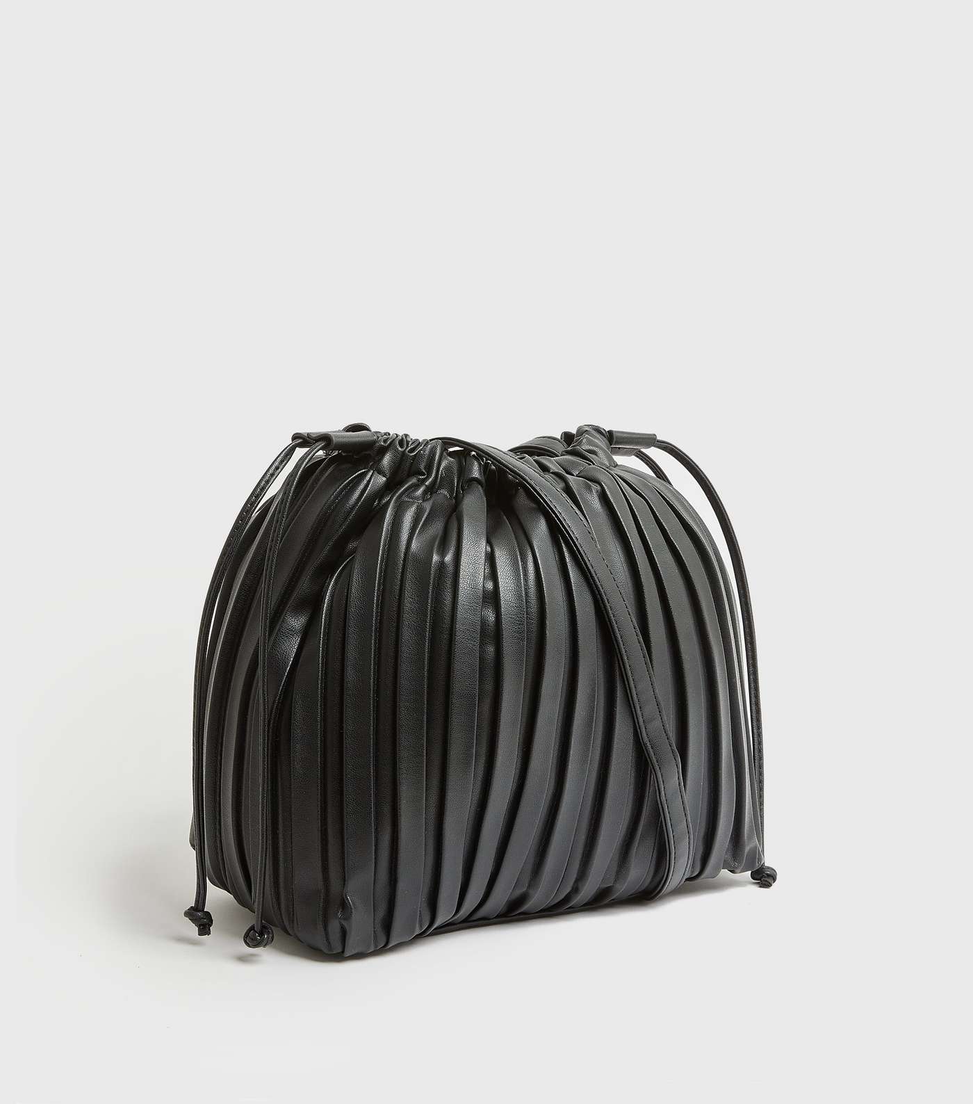 Black Pleated Cross Body Bag  Image 3