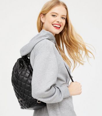 quilted drawstring backpack