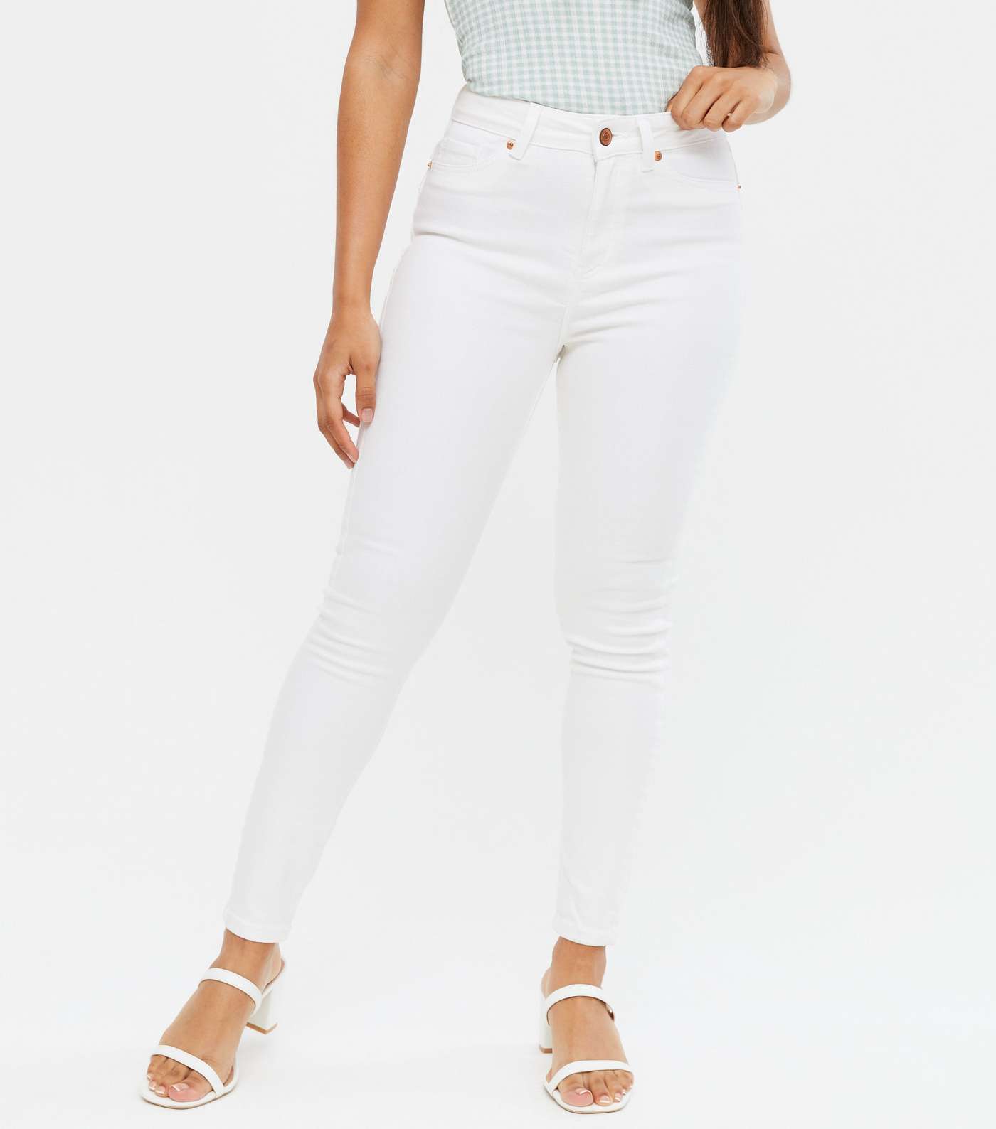 Petite White Lift & Shape Jenna Skinny Jeans Image 2