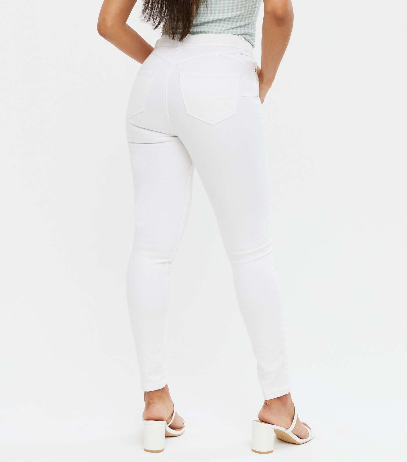 Petite White Lift & Shape Jenna Skinny Jeans Image 4