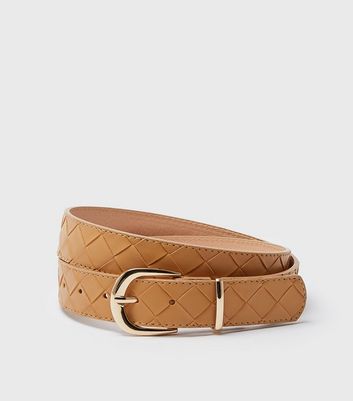 tan woven belt womens