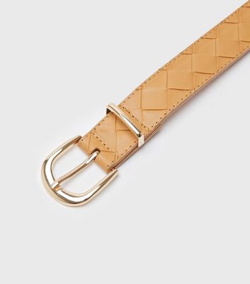 tan woven belt womens