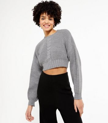 Dark grey 2025 cropped jumper