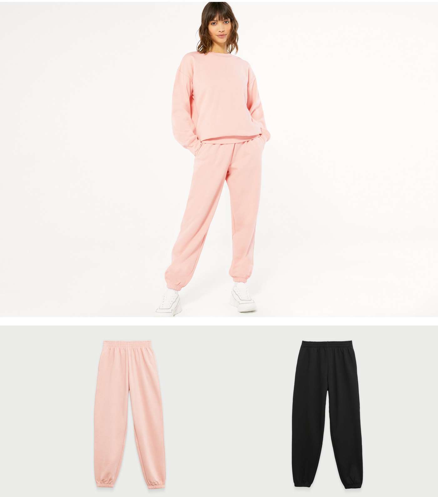 2 Pack Pink and Black Jersey Joggers 