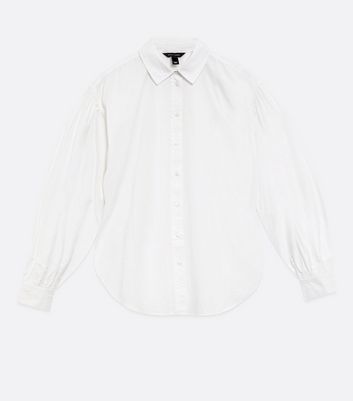 White Poplin Puff Sleeve Shirt | New Look