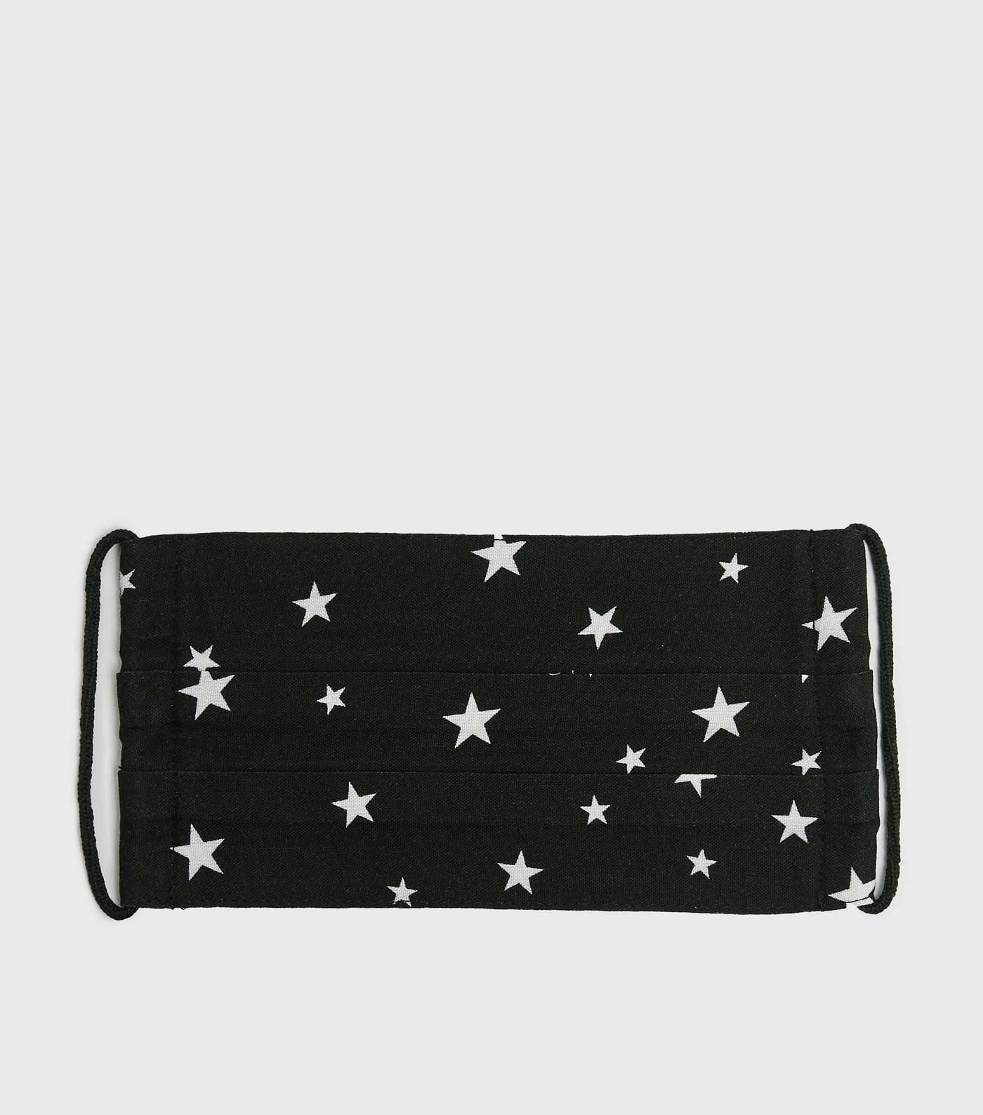 Girls Black Star Ruched Reusable Face Covering Image 2