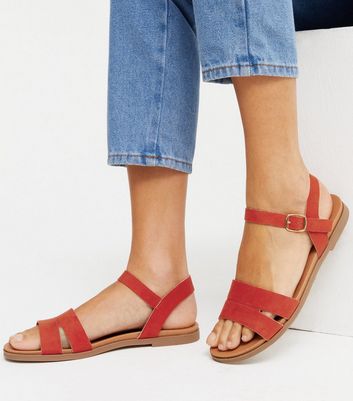 red flat sandals women's shoes