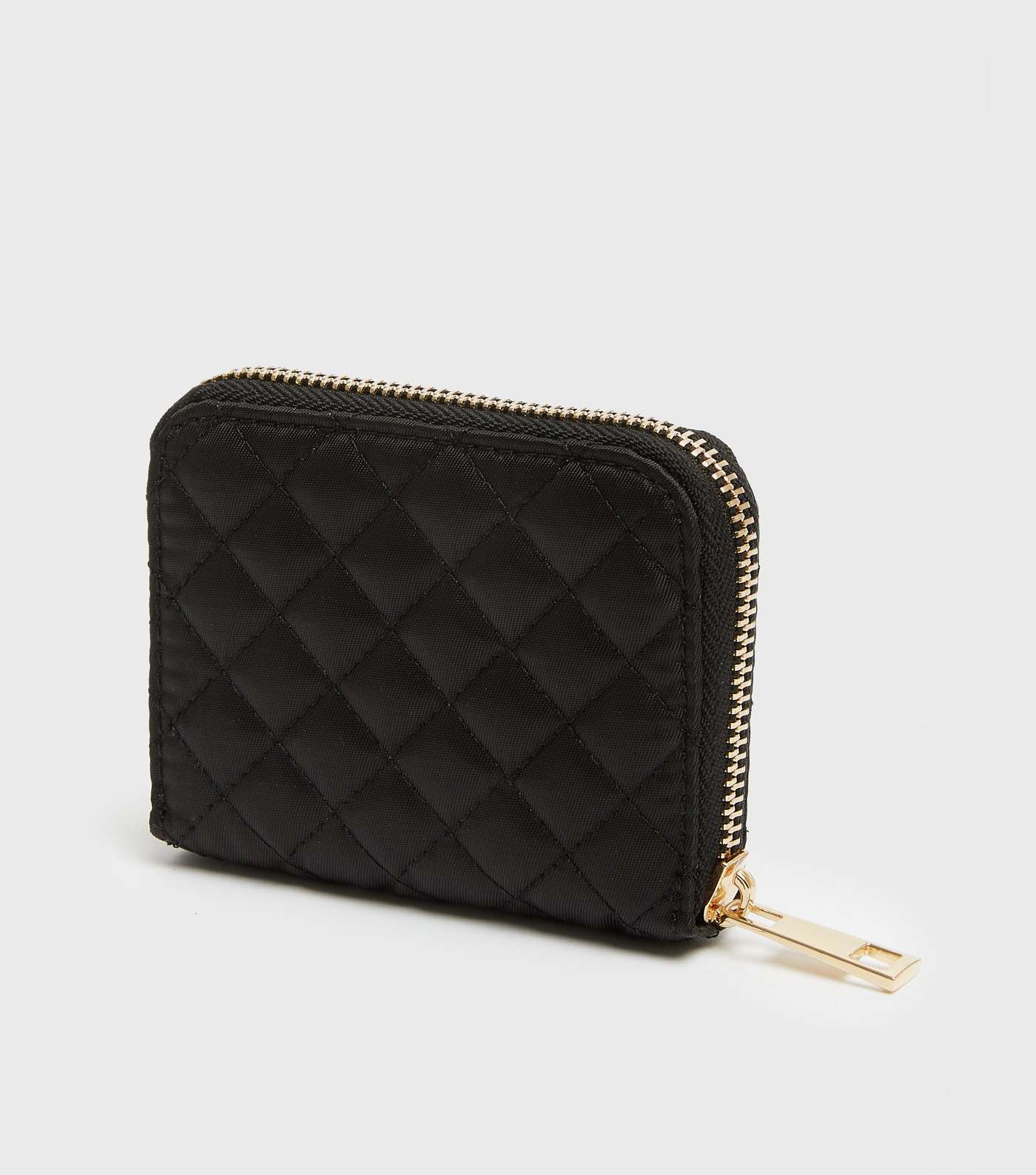 Black Quilted Zip Card Holder