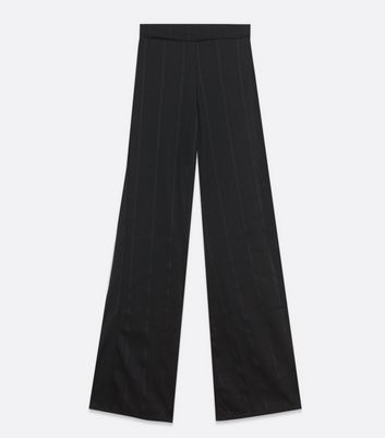 Image of Cameo Rose Black Ribbed Flared Trousers New Look