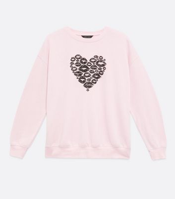 Pink Heart Lips Sweatshirt New Look