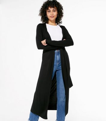 long black belted cardigan