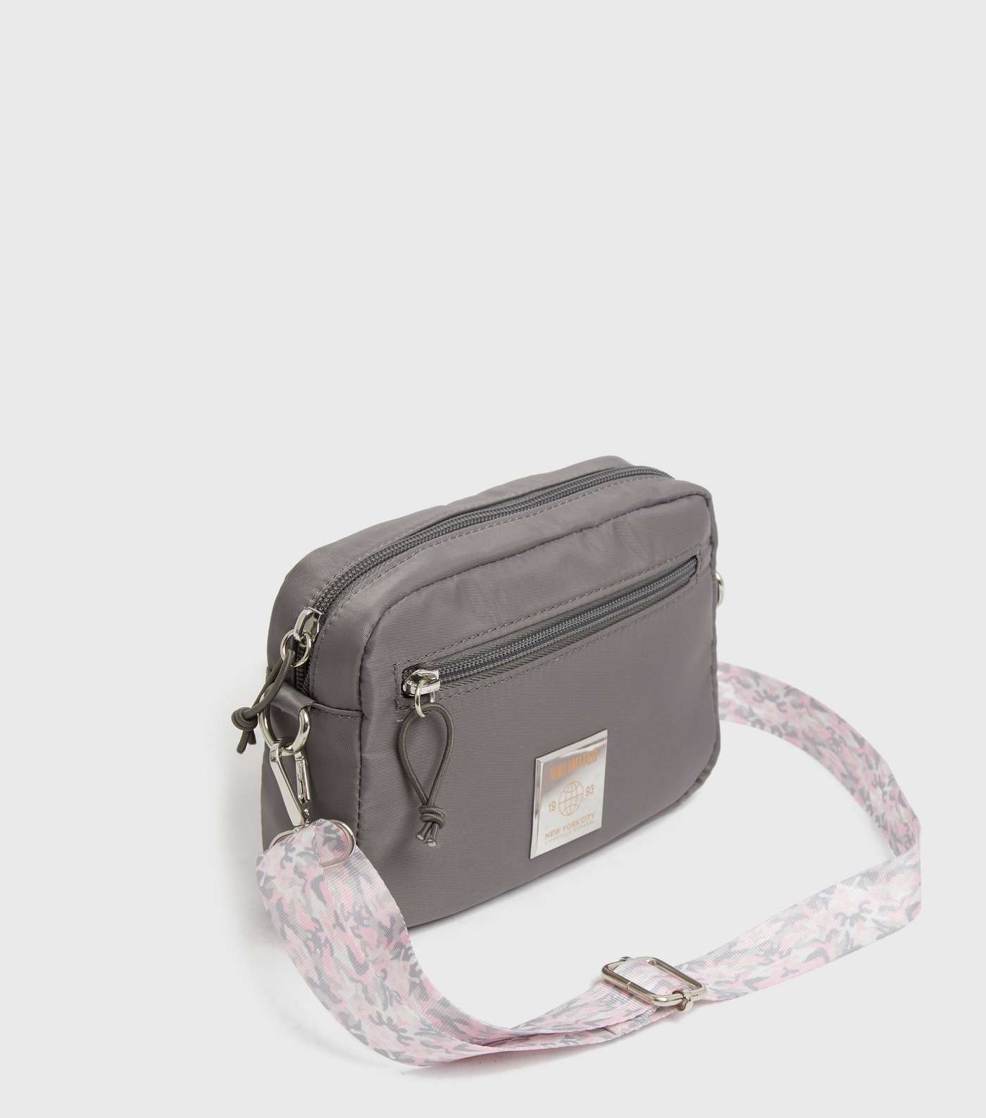Girls Grey Tab Front Camo Strap Cross Body Bag Image 3