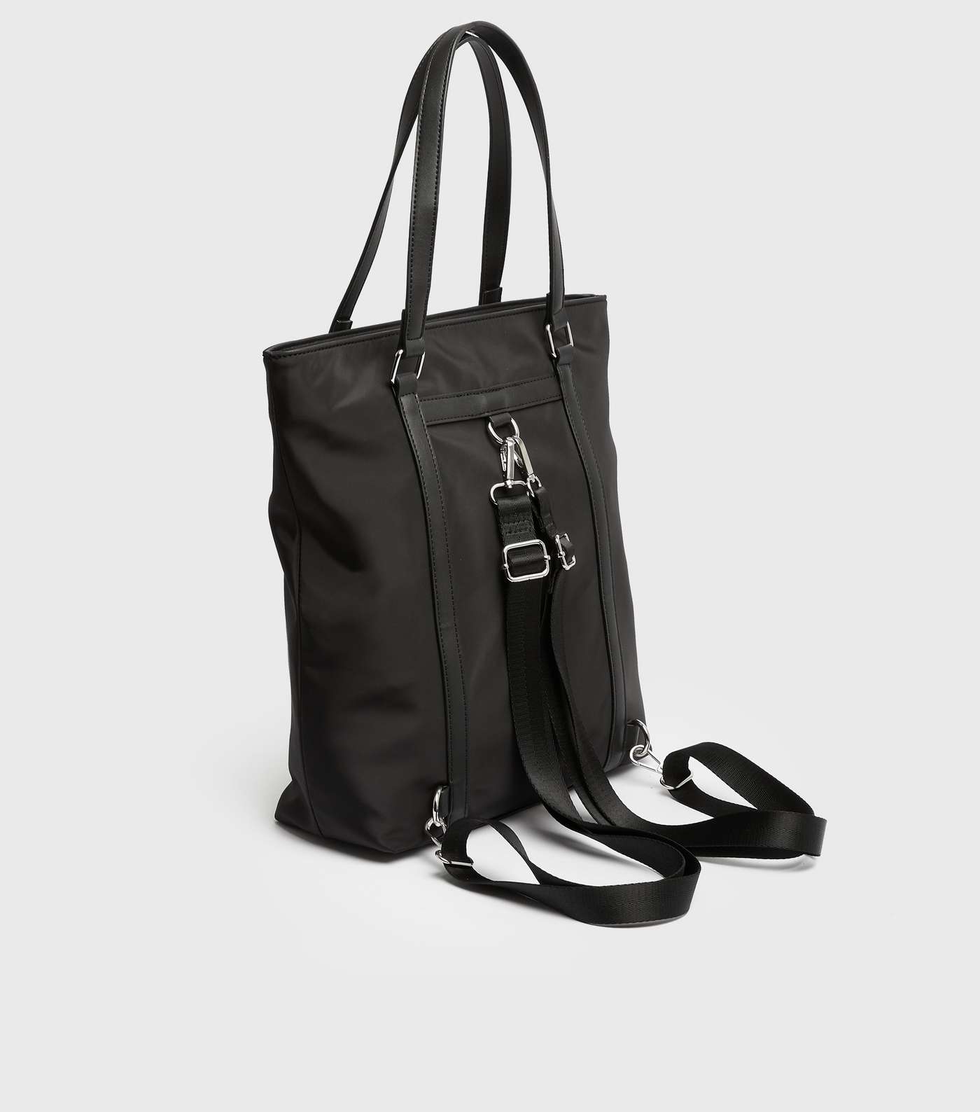 Black 2 in 1 Backpack Tote Bag  Image 4