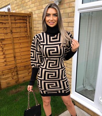 AX Paris Stone Geometric Print Jumper 