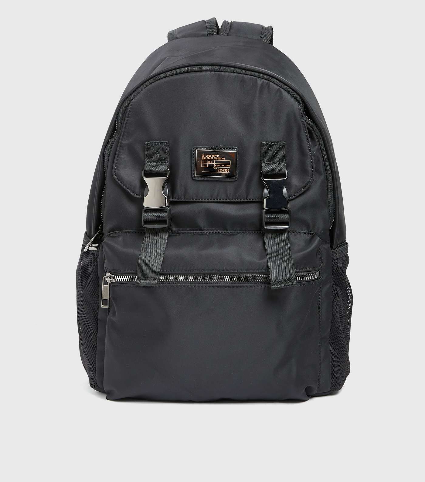 Black Double Buckle Backpack
