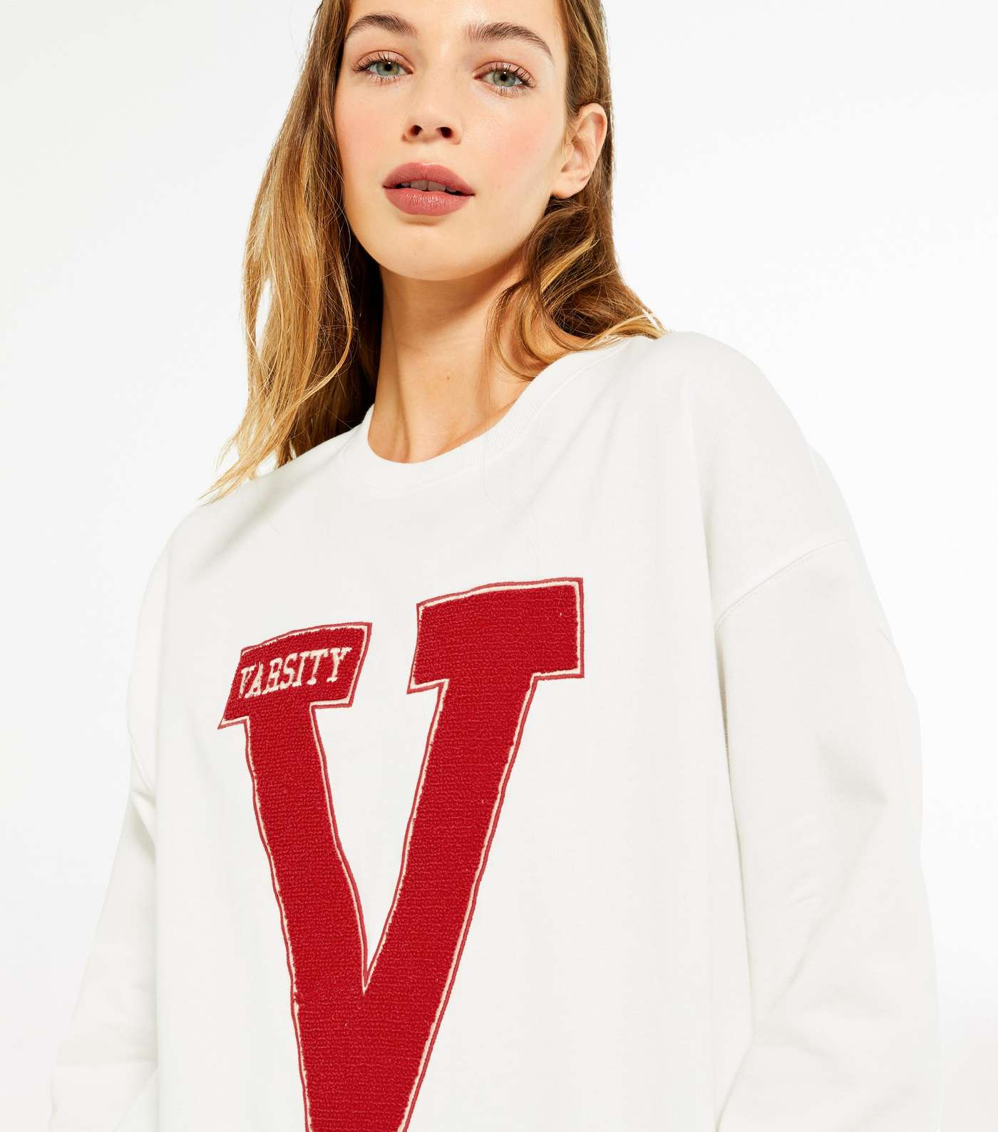 White Varsity Logo Sweatshirt  Image 4