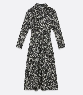 Image of AX Paris Black Snake Print Midi Shirt Dress New Look