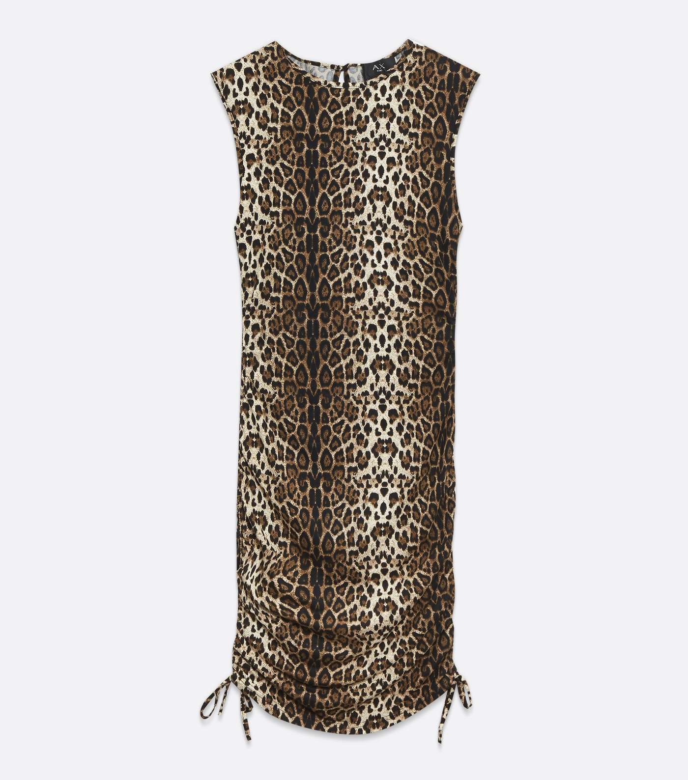 AX Paris Light Grey Leopard Print Ruched Mini Dress Image 5