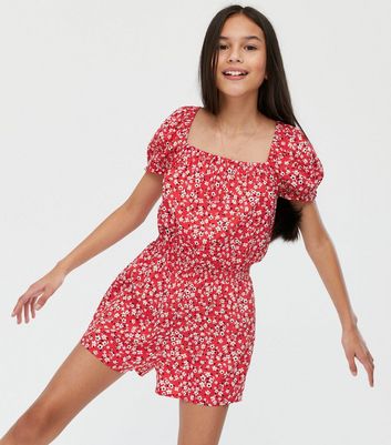 New look clearance red playsuit