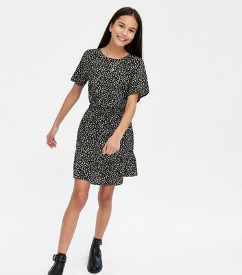 new look black ditsy dress