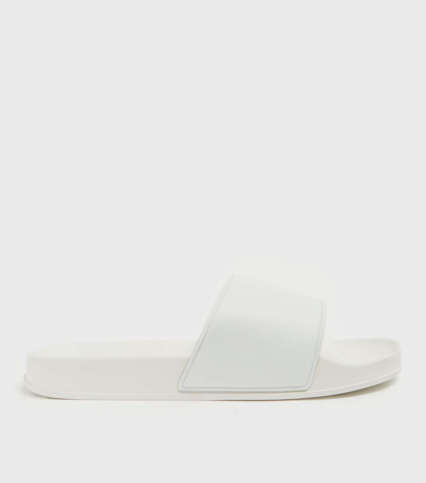 White Leather-Look Sliders