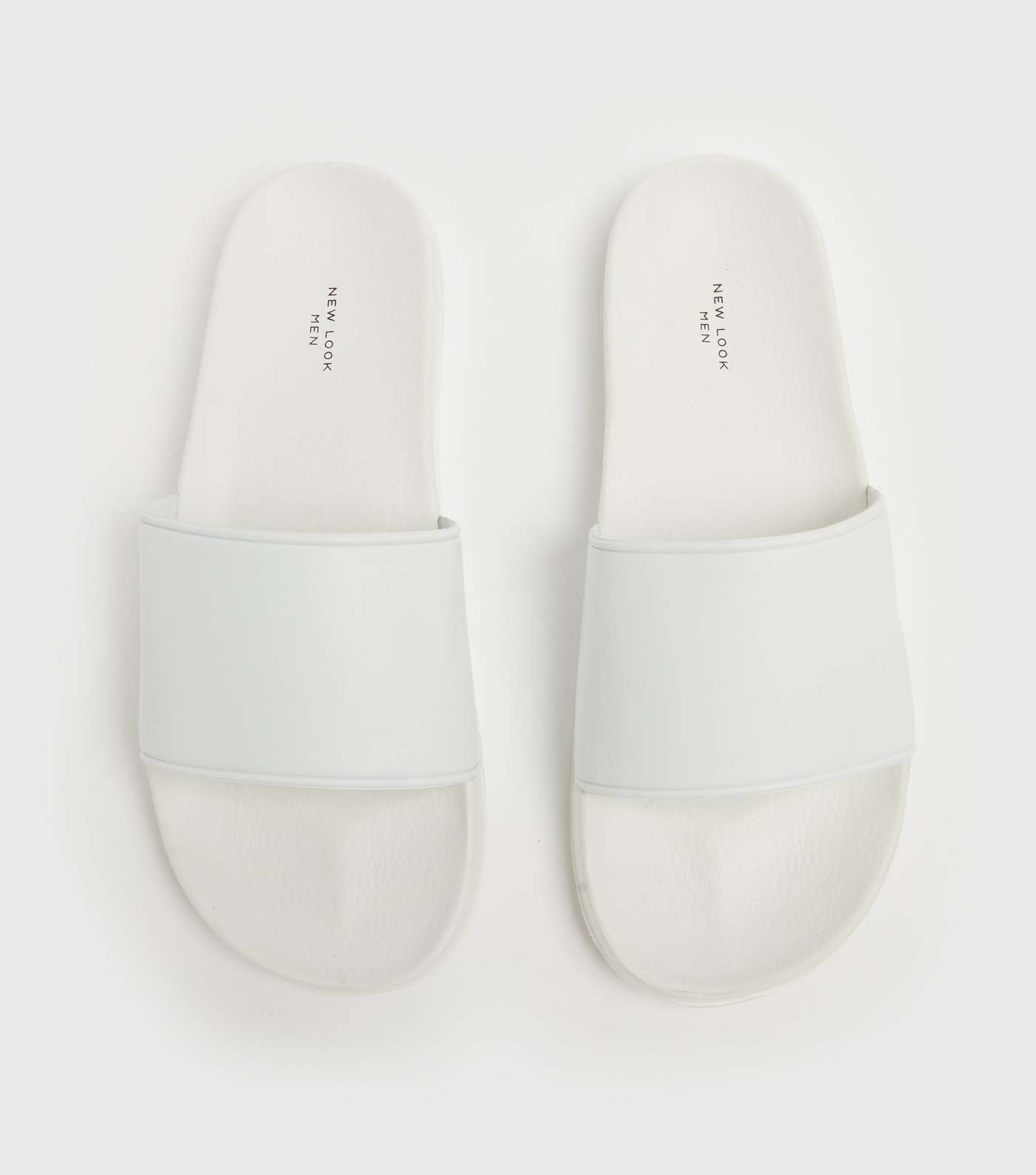 White Leather-Look Sliders Image 3