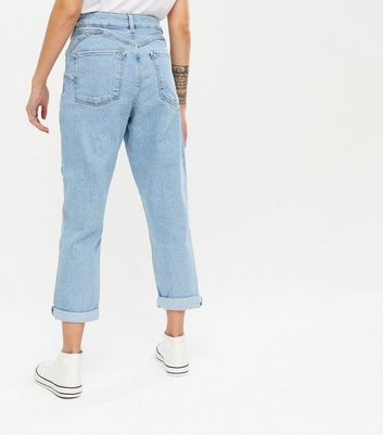 blue waist enhance tori mom jeans