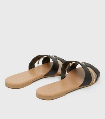 new look tan sliders