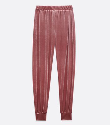 pink velvet joggers