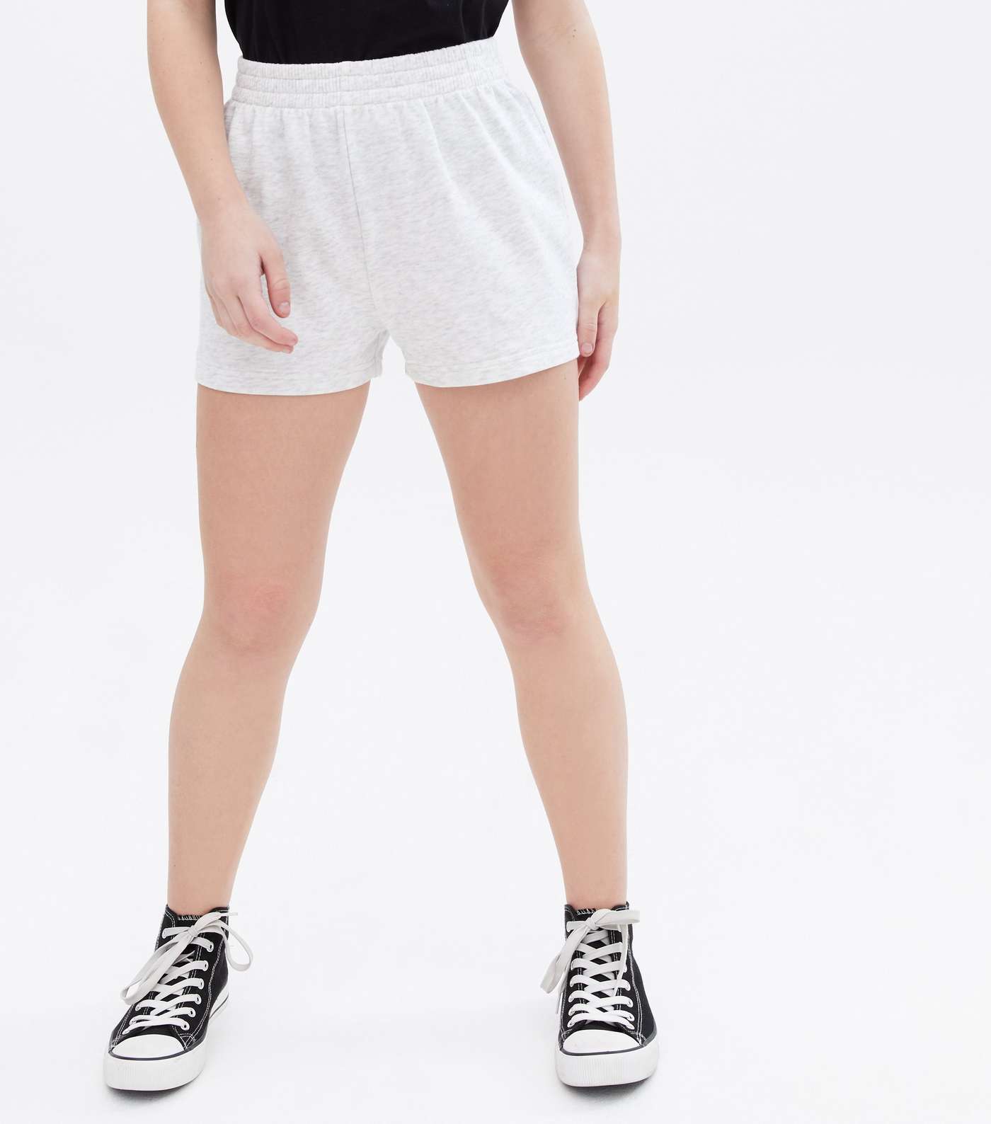Girls Pale Grey Jersey Shorts Image 2