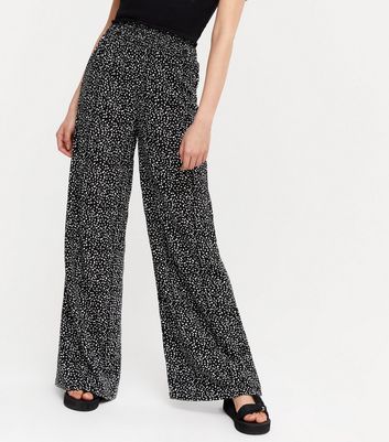 Black Spot High Waist Wide Leg Trousers 