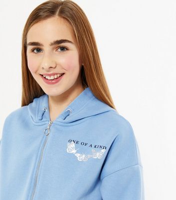 pale blue zip hoodie
