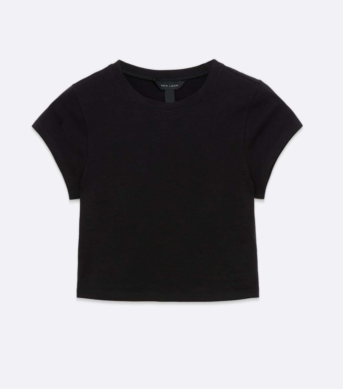 Black Cropped Slim Fit T-Shirt Image 5