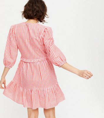 wrap gingham dress