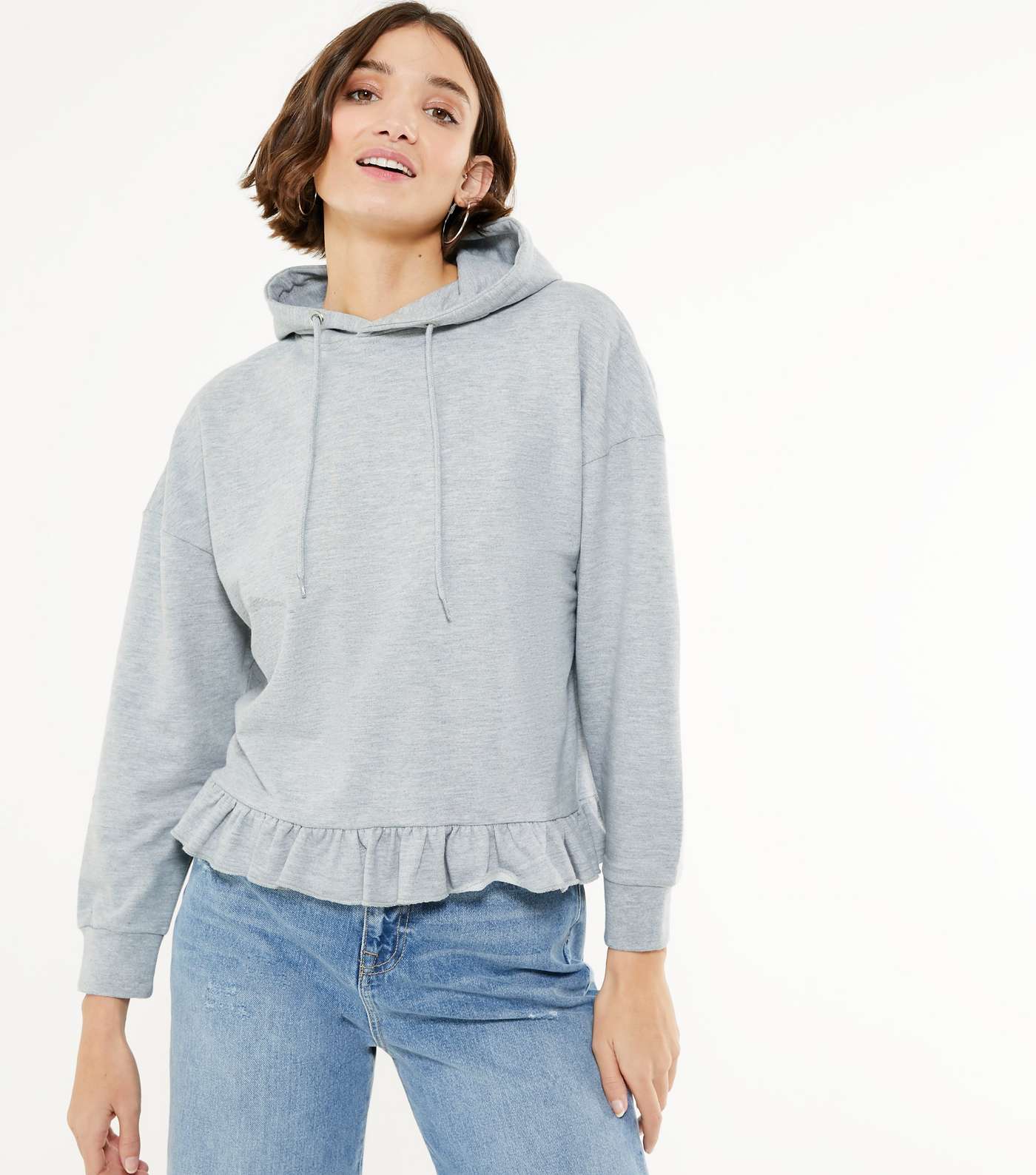 Influence Grey Frill Hoodie 