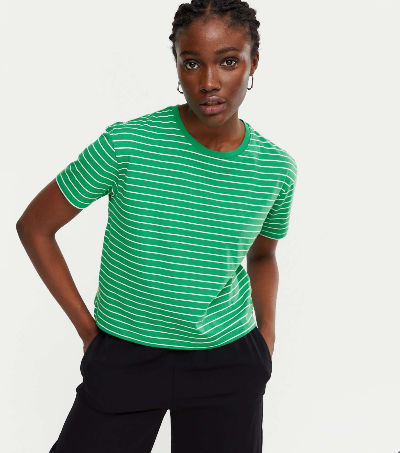 Green Stripe Boxy T-Shirt 