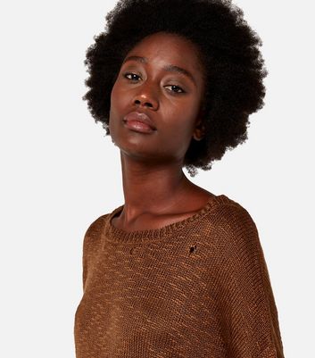Image of Apricot Rust Distressed Jumper New Look