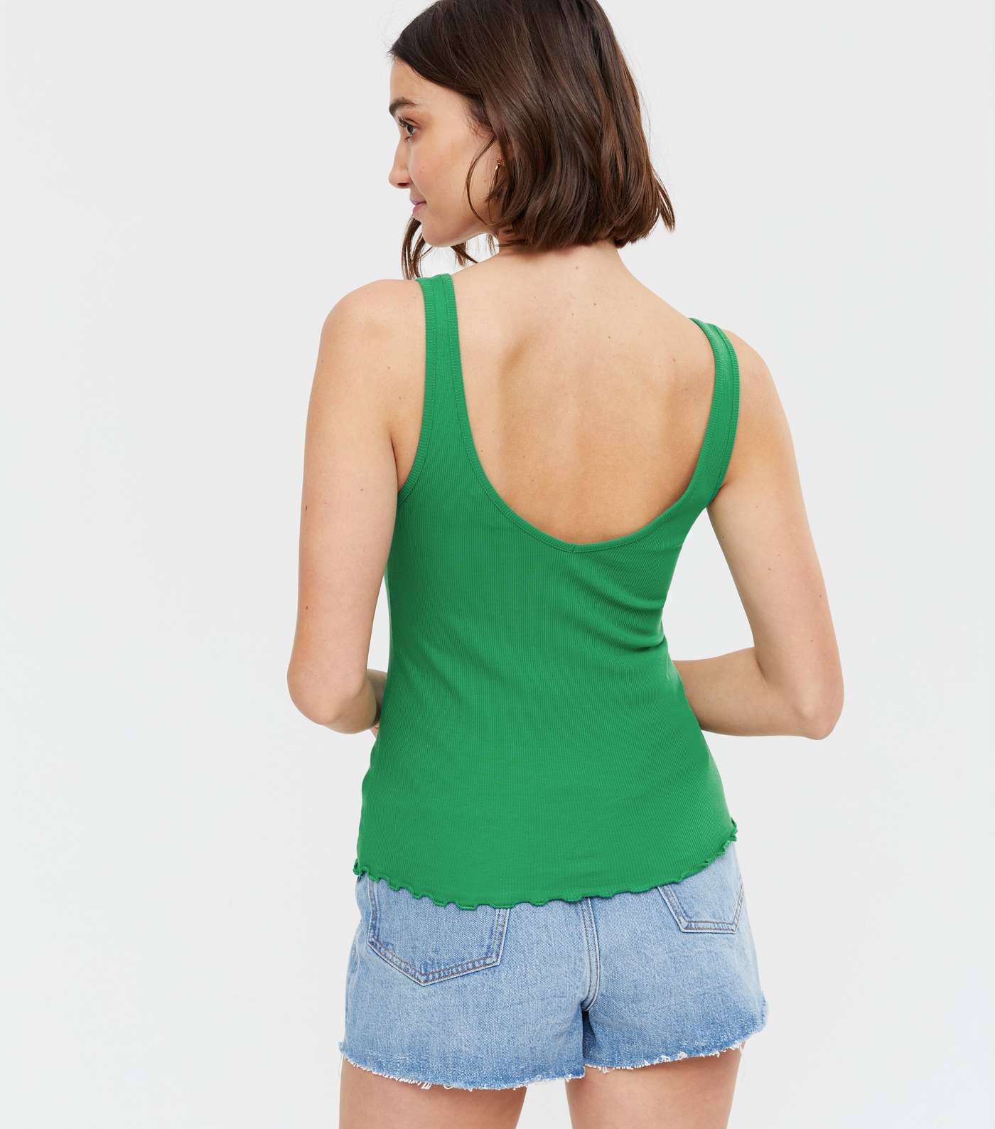 Green Jersey V Neck and Back Vest Image 4