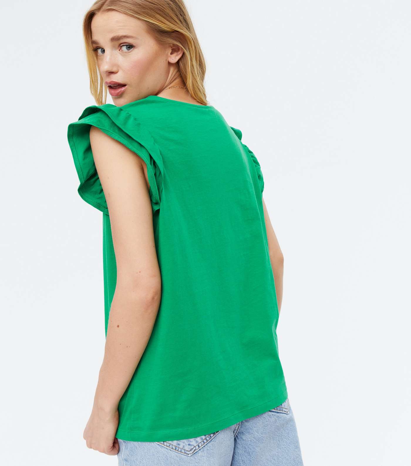 Green Frill Sleeve T-Shirt  Image 4