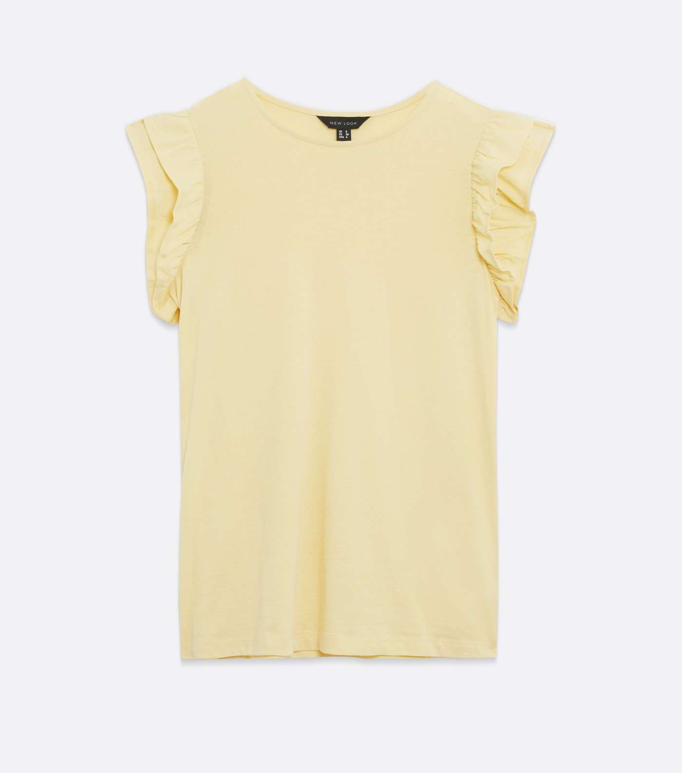 Pale Yellow Frill Sleeve T-Shirt Image 5