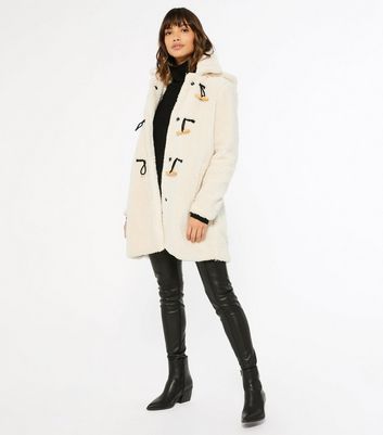 new look blue teddy coat