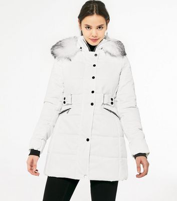 New look white puffer on sale jacket