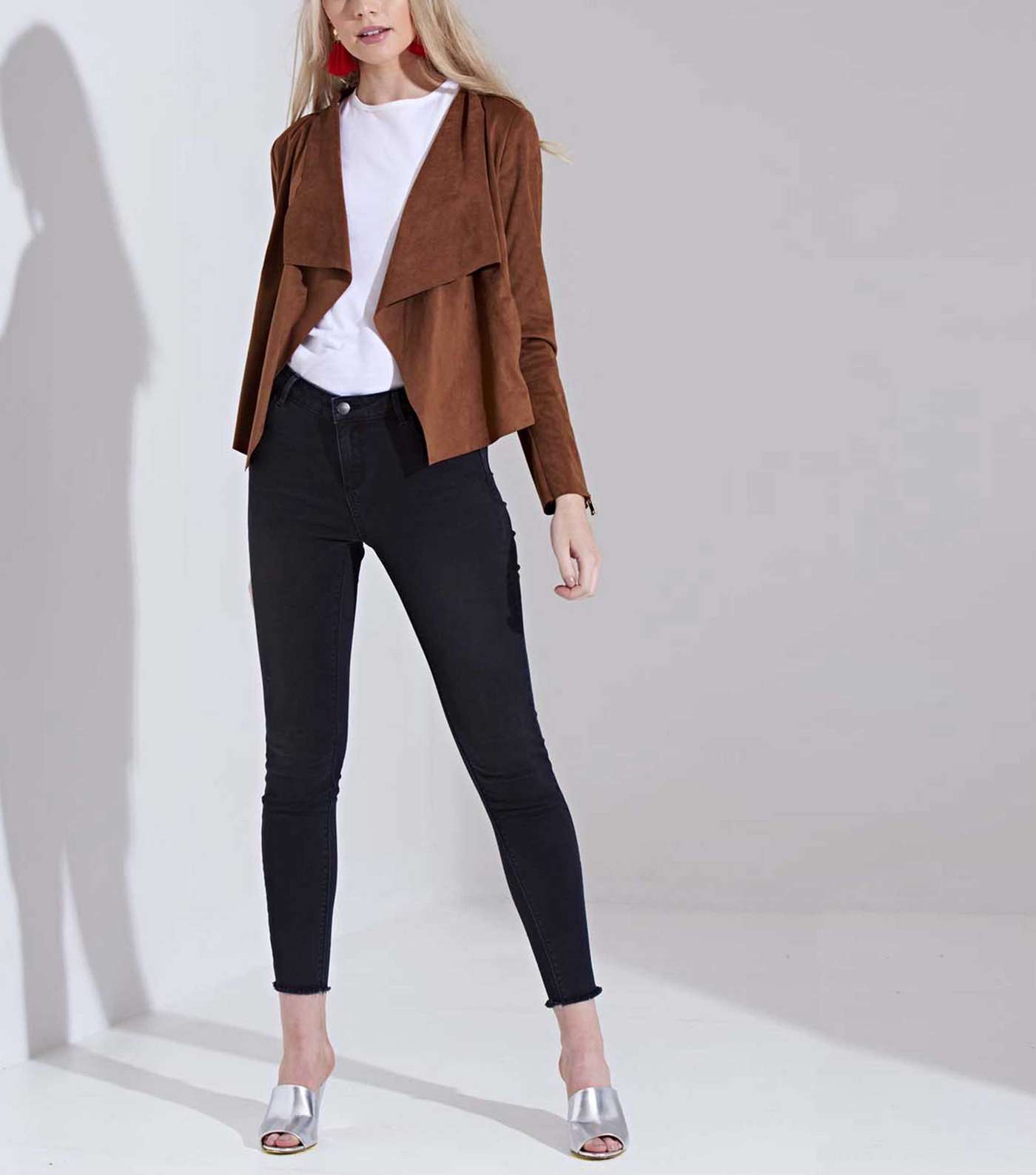 Urban Bliss Light Brown Suedette Waterfall Jacket  Image 2