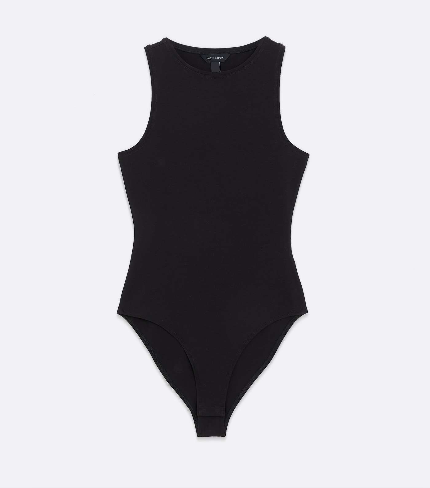 Black Jersey Sleeveless Bodysuit Image 5