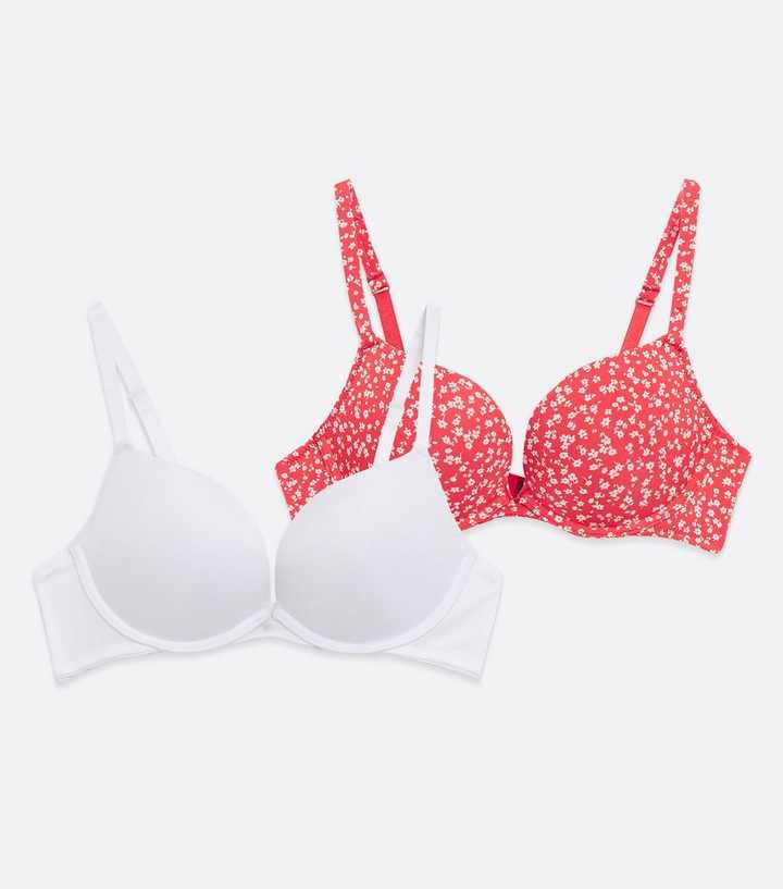 New Look 2 pack push up bra in flower print - ShopStyle