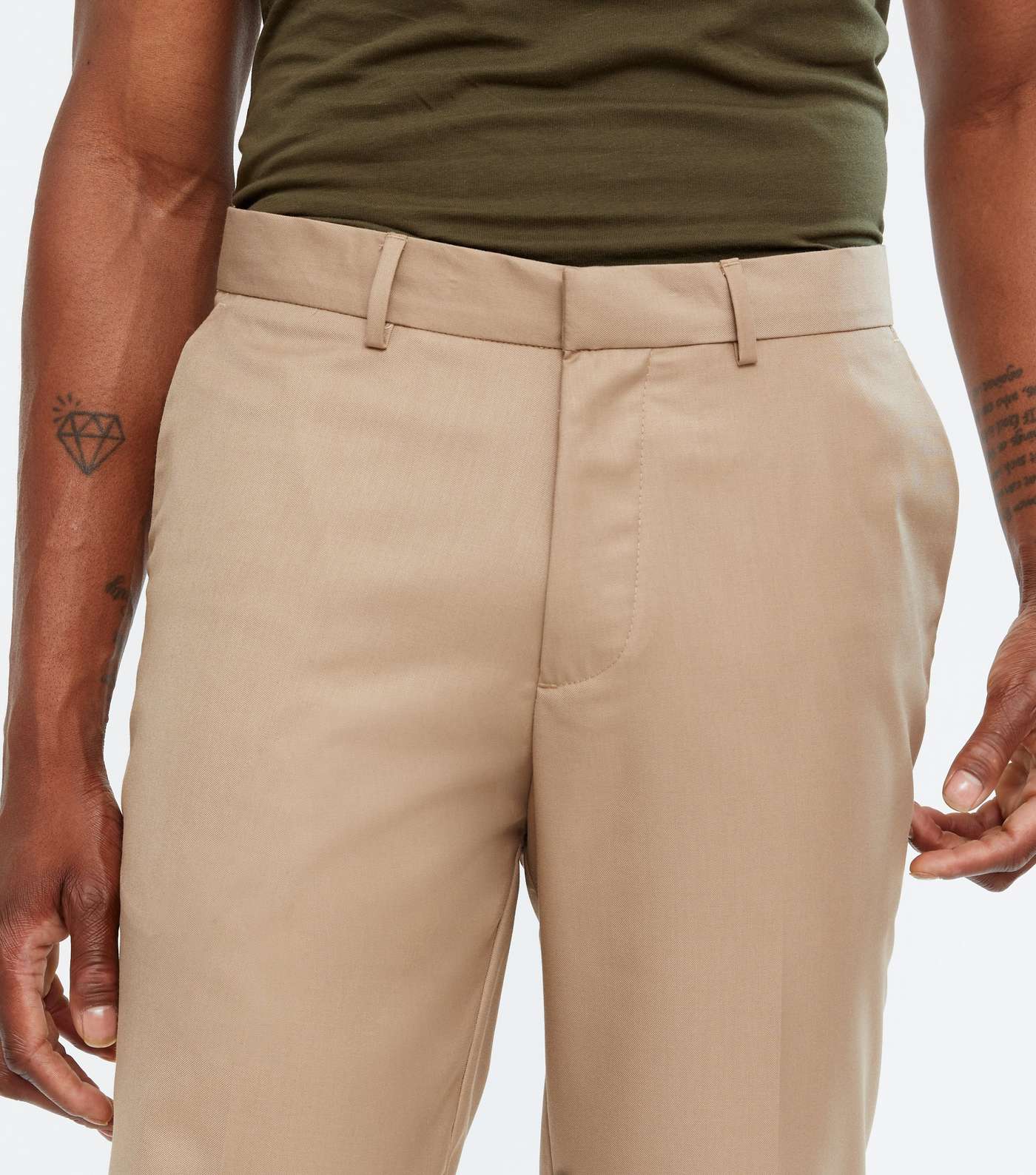 Tan Relaxed Fit Trousers Image 3